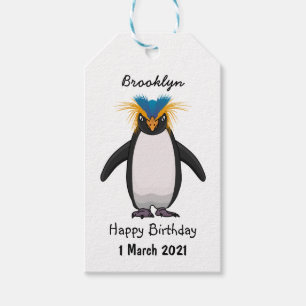 Cute macaroni penguin cartoon illustration gift tags
