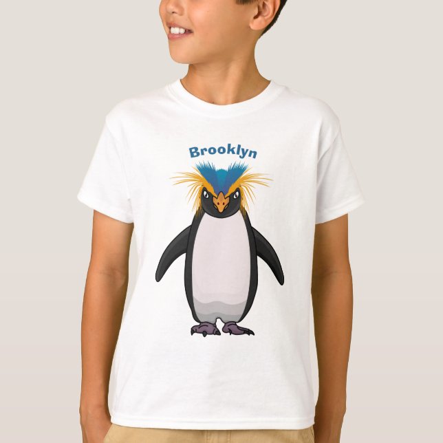 Cute macaroni penguin cartoon illustration T-Shirt (Front)
