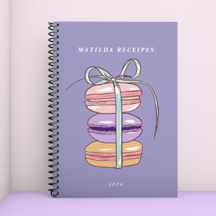Cute  Macarons Pastry Chef Baking Recipe Name Notebook