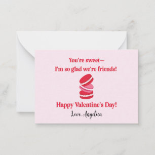 Cute Macarons Valentines Day Classroom Card