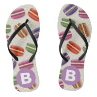 Cute Macaroon Pattern Dotty Purple Monogram