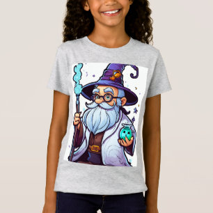 Cute Mad Wizard Scientist – Halloween Cartoon Stic T-Shirt