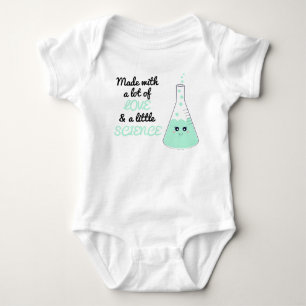 Cute Made With Love And Science Beaker Green Baby Bodysuit