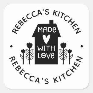 Cute Made With Love Baking Label