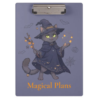 Cute Magic Cat Halloween Clipboard