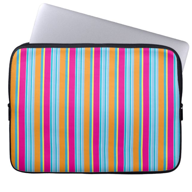 Cute magic colorful stripes laptop sleeve (Front)