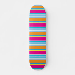 Cute magic colourful stripes skateboard