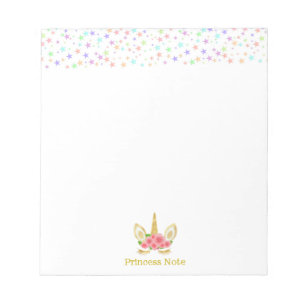 Cute Magic Unicorn & Multicolor Stars Notepad