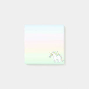 Cute Magic Unicorn on Pastel Colours Post-it Notes