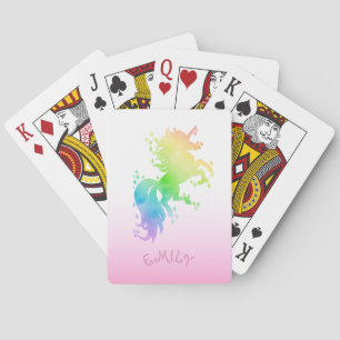 Cute magic unicorn playing cards