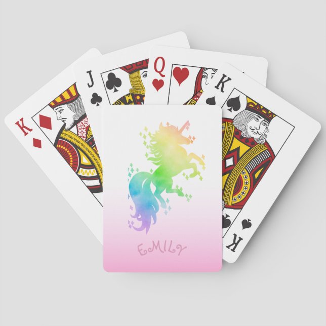 Cute magic unicorn  playing cards (Back)