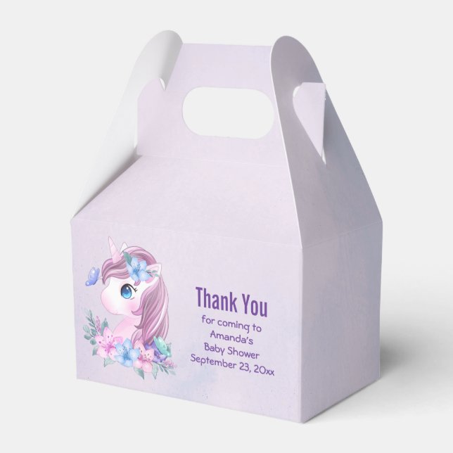 Cute & Magical Baby Unicorn with Big Eyes Favour Box (Back Side)