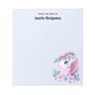 Cute & Magical Baby Unicorn with Big Eyes Notepad
