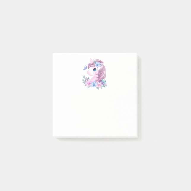 Cute & Magical Baby Unicorn with Big Eyes Post-it Notes (Front)
