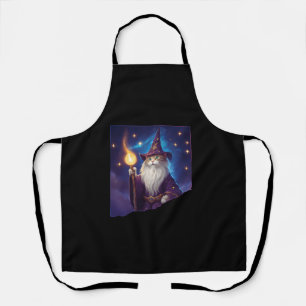 Cute Magical Cat Wizard Purrfect Wizard Feline Hal Apron