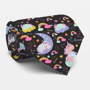 Cute magical dreams unicorn pattern tie