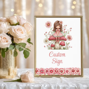 Cute Magical Fairy Blush Pink 3rd Birthday Custom  Poster