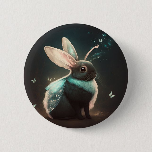 Cute Magical Fairy Bunny Rabbit 6 Cm Round Badge (Front)