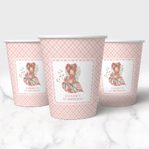 Cute Magical Fairy Floral 3rd Birthday Party Cups