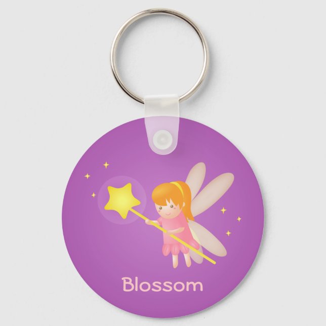 Cute Magical Fairy with Wand, For Girls Key Ring (Front)