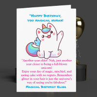 Cute Magical Funny Unicorn Kids Birthday Greeting