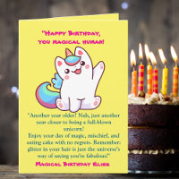 Cute Magical Funny Unicorn Kids Birthday Greeting