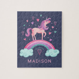 Cute Magical Girls Rainbow Unicorn Jigsaw Puzzle
