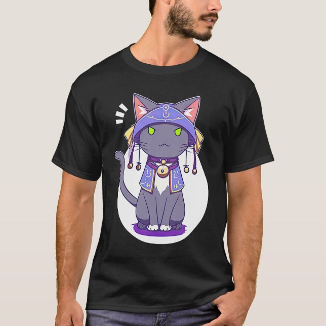 Cute Magical Kitty Unleash Your Fantasy Power with T-Shirt (Front)