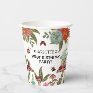 Cute Magical Ladybug Girls Birthday Party Paper Cups