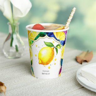Cute Magical Lemon Birthday Paper Cups