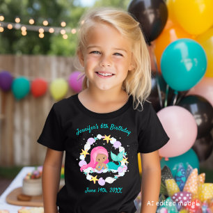 Cute Magical Mermaid Guest of Honour Birthday T-Shirt
