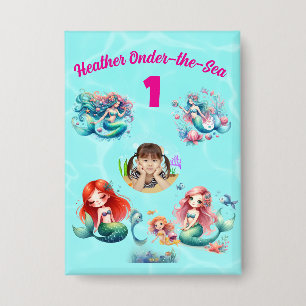 Cute Magical Mermaid Onder-the-Sea 1st Birthday