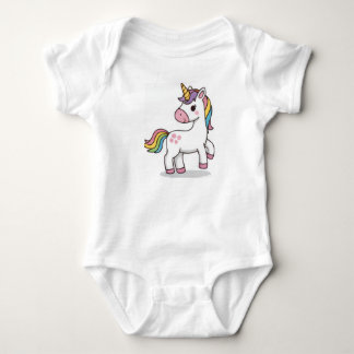 Cute Magical Pink Unicorn Illustration for Baby an Bodysuit