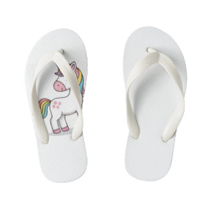 Cute Magical Pink Unicorn Kids Summer Flip Flops
