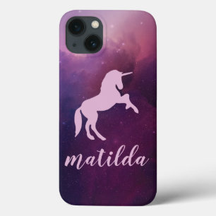 cute magical purple unicorn iPhone 13 case