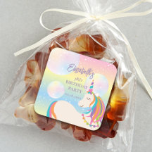 Cute Magical Rainbow Unicorn Girl Birthday Party