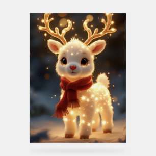 Cute Magical Reindeer with Sparkling Lights Acrylic Sign