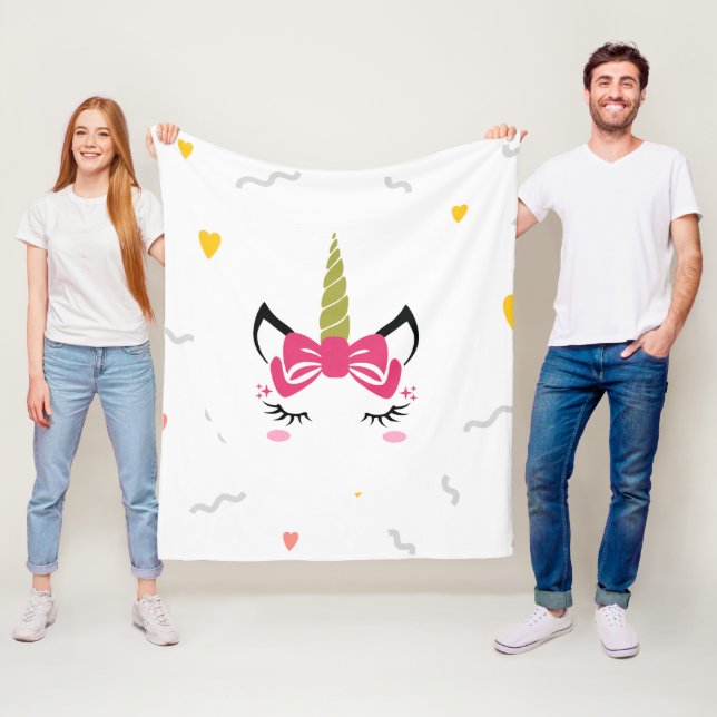 Cute Magical Sleeping Unicorn Fleece Blanket (In Situ)