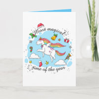 Cute Magical Time Christmas Unicorn