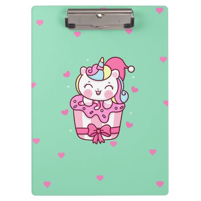 Cute magical unicorn  clipboard (Front)