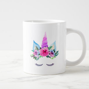 Cute Magical Unicorn Face Large Coffee Mug