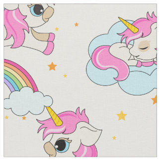 Cute magical unicorn girly fabric