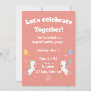 Cute Magical Unicorn Invite