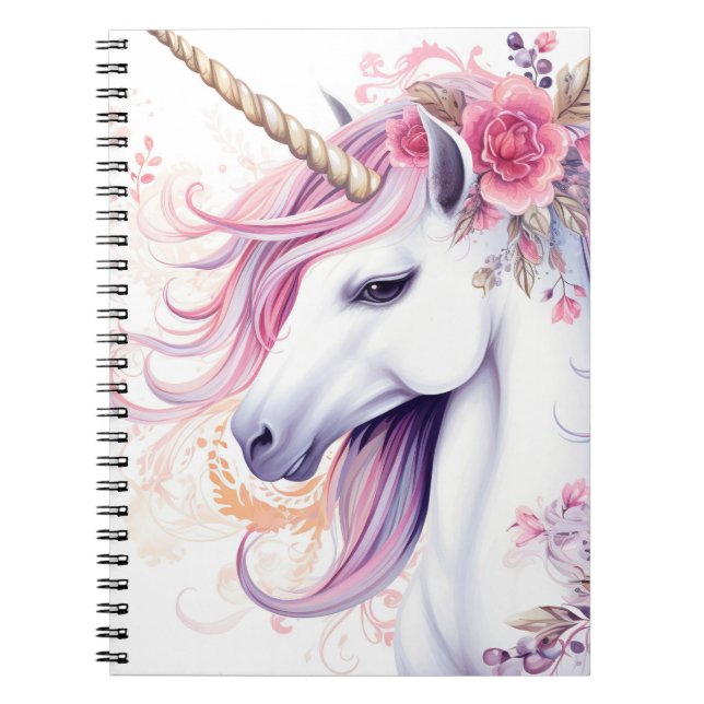 Cute Magical Unicorn Notebook (Front)