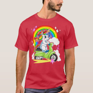 Cute Magical Unicorn Riding Scooter T-Shirt