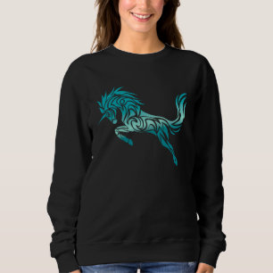 Cute Magical Unicorn Tribal Hawaiian Tattoo Sweatshirt