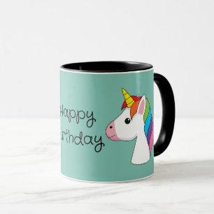 Cute Magical Unicorn w Colourful Hair Personalis Mug