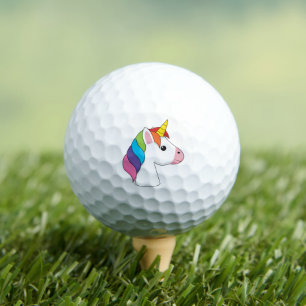 Cute Magical Unicorn with Colourful Hair Golf Balls