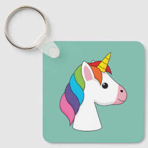 Cute Magical Unicorn with Colourful Hair Key Ring