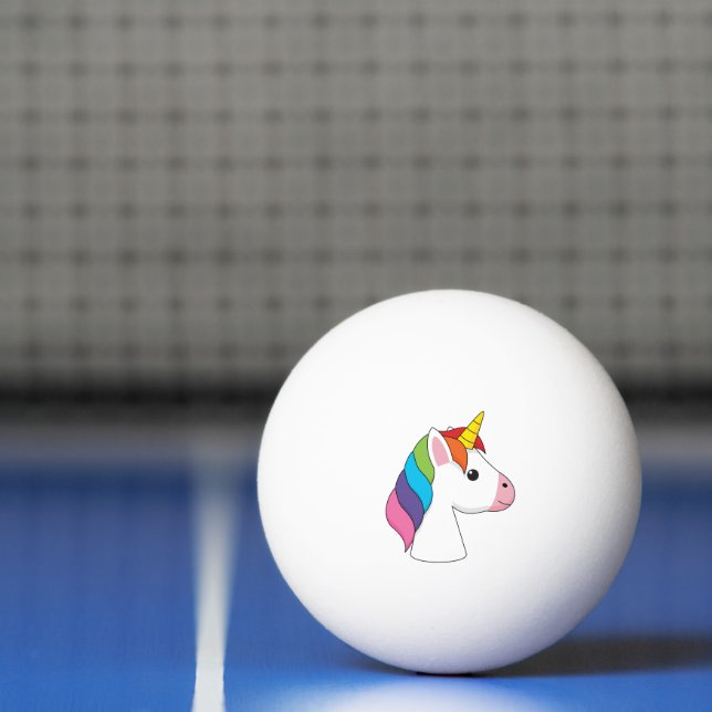 Cute Magical Unicorn with Colourful Hair Ping Pong Ball (Net)